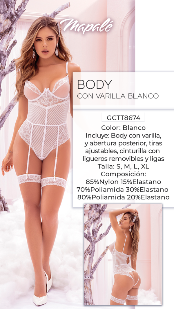 Body Con Varilla Blanco