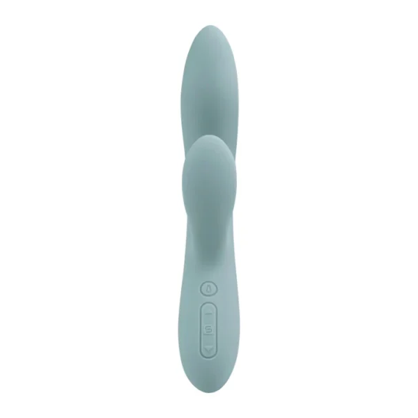 Vibrador de Doble Estimulación Flexible Chika Gris Turquesa Controlado por APP Global By Svakom