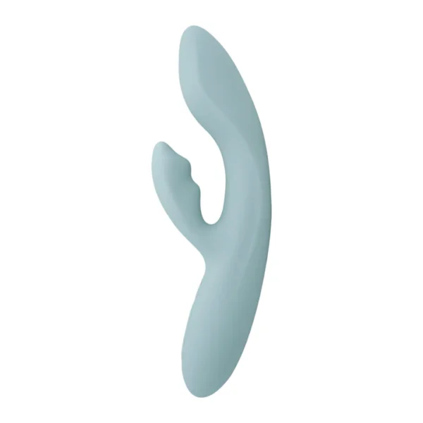 Vibrador de Doble Estimulación Flexible Chika Gris Turquesa Controlado por APP Global By Svakom
